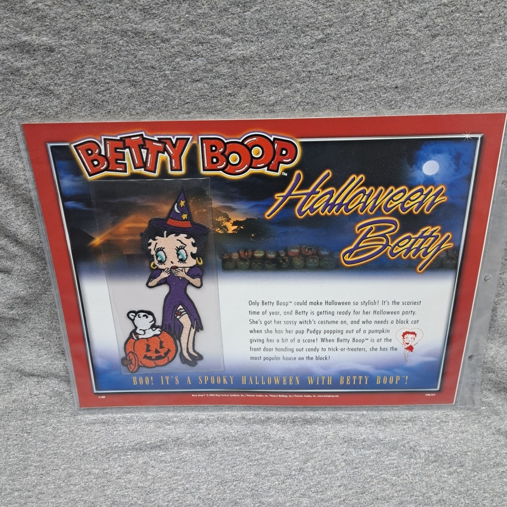 Betty Boop Patch Halloween Betty Pudgy Clothing Patch Collectible‎ Vintage Witch